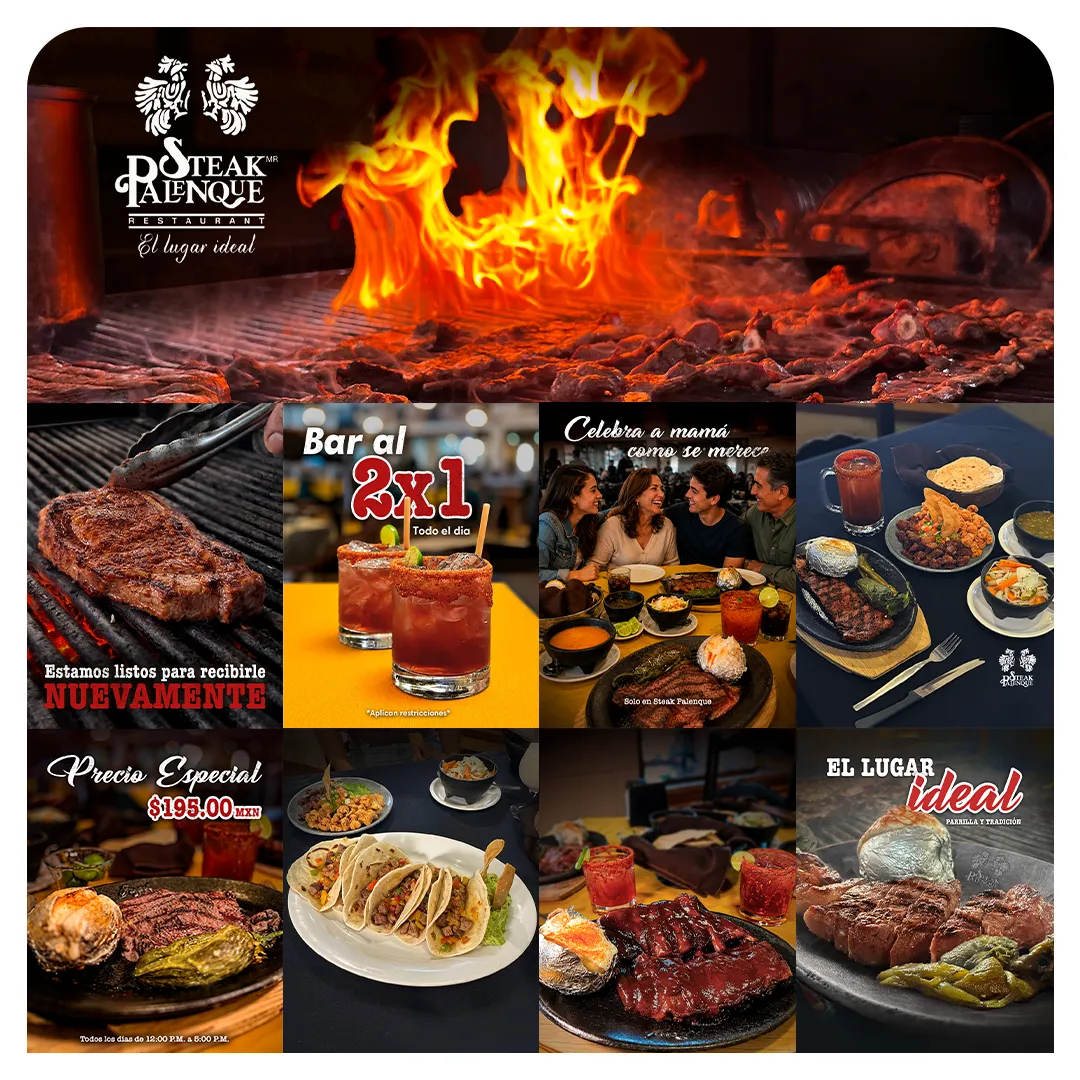 Contenido de redes sociales para el restaurante Steak Palenque.